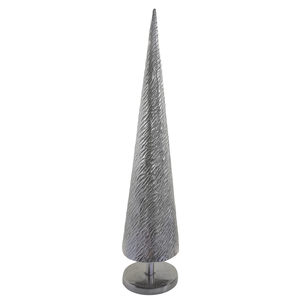 Holly Jolly Deco X-Mas Tree Hammered Large 13x13x57cm Nickel