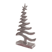Frosty X-Mas Tree on Base Large 10x5x23cm Nickel