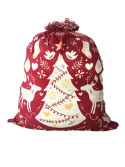 Scandi Yule Santa Sack 60x80x1.5cm Red Multi