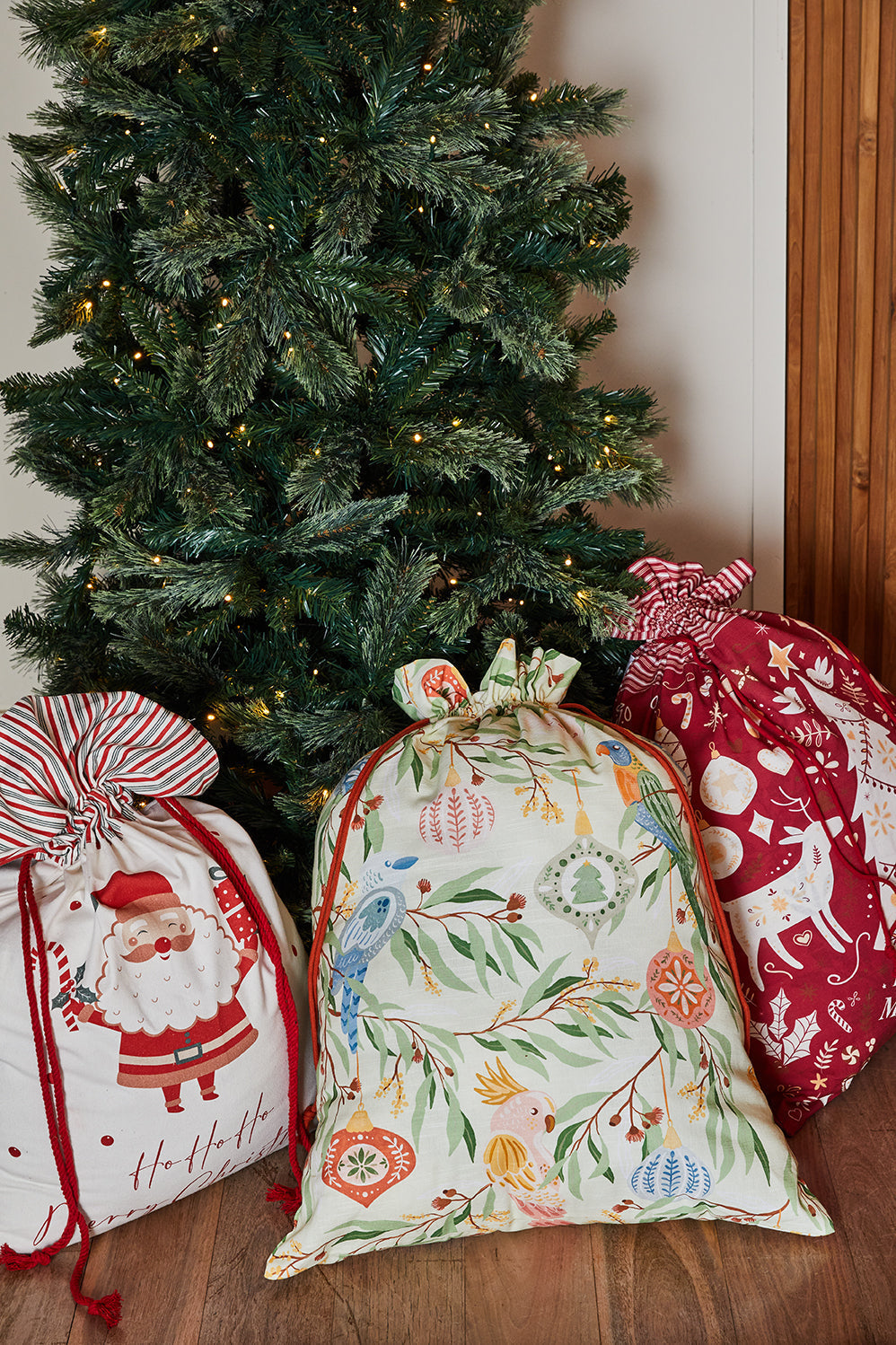 Scandi Yule Santa Sack 60x80x1.5cm Red Multi