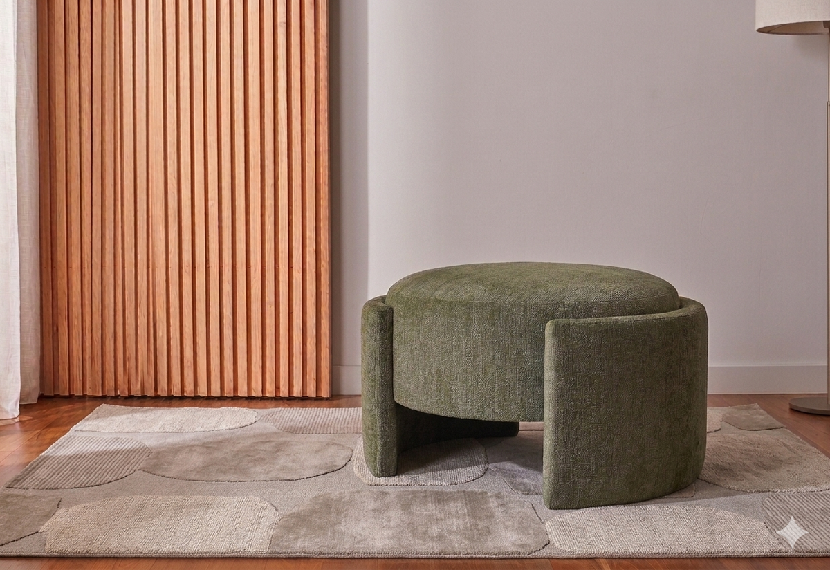 Elara Ottoman 74x64x43cm Dark Moss