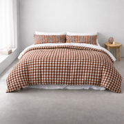 Willow Cotton Seersucker Duvet Cover Set Pecan
