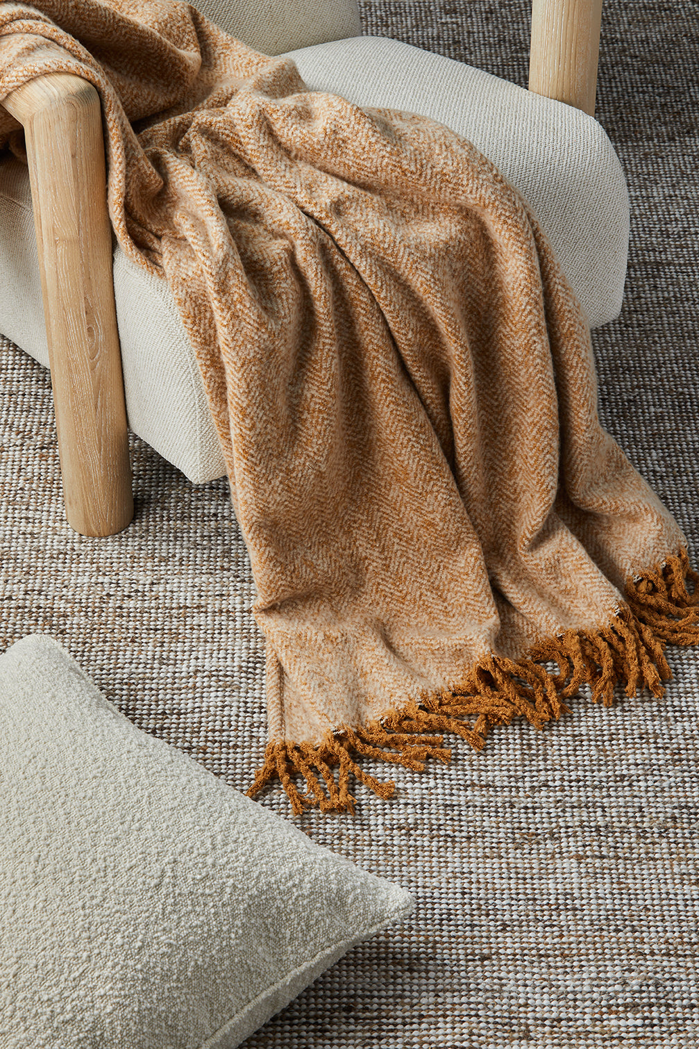 Alba Faux Mohair Throw 130x170cm Toffee