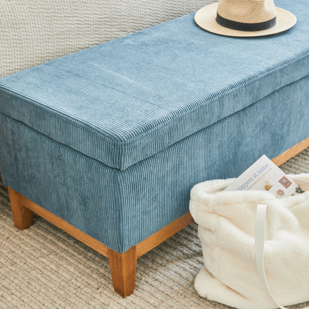 Albert Storage Ottoman 132x45x42cm Steel Blue