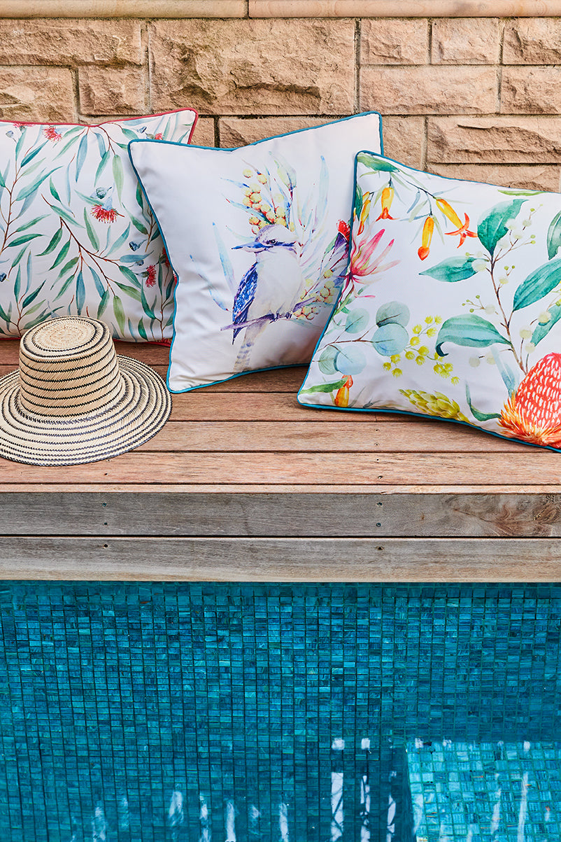 Banksia Outdoor Cushion 50x50x12cm Green & Orange Multi