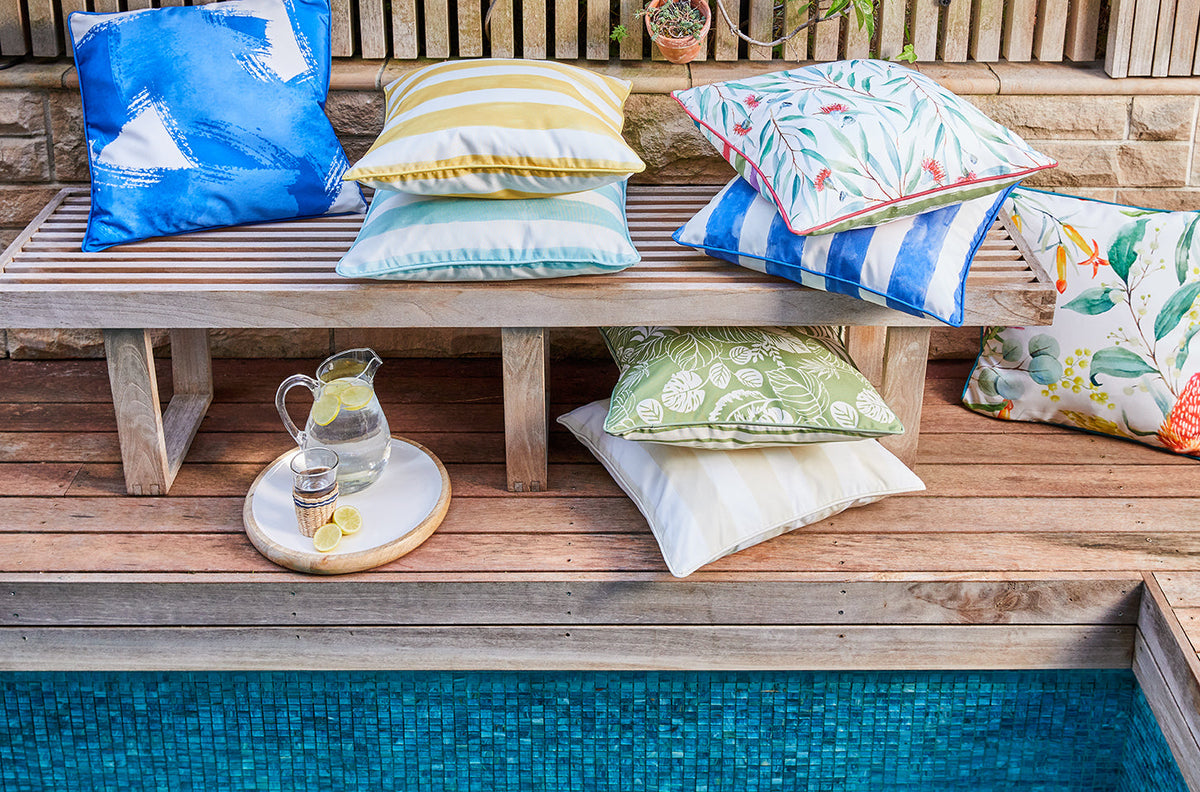 Banksia Outdoor Cushion 50x50x12cm Green & Orange Multi