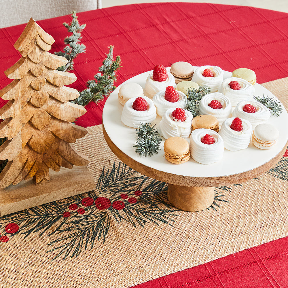 Corinne Cake Stand 30x12x30cm White & Natural