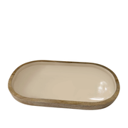 Corinne Oval Serving Tray 35x20x2cm Light Taupe
