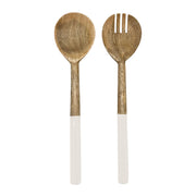 Corinne Salad Servers 30x7x3cm White & Natural