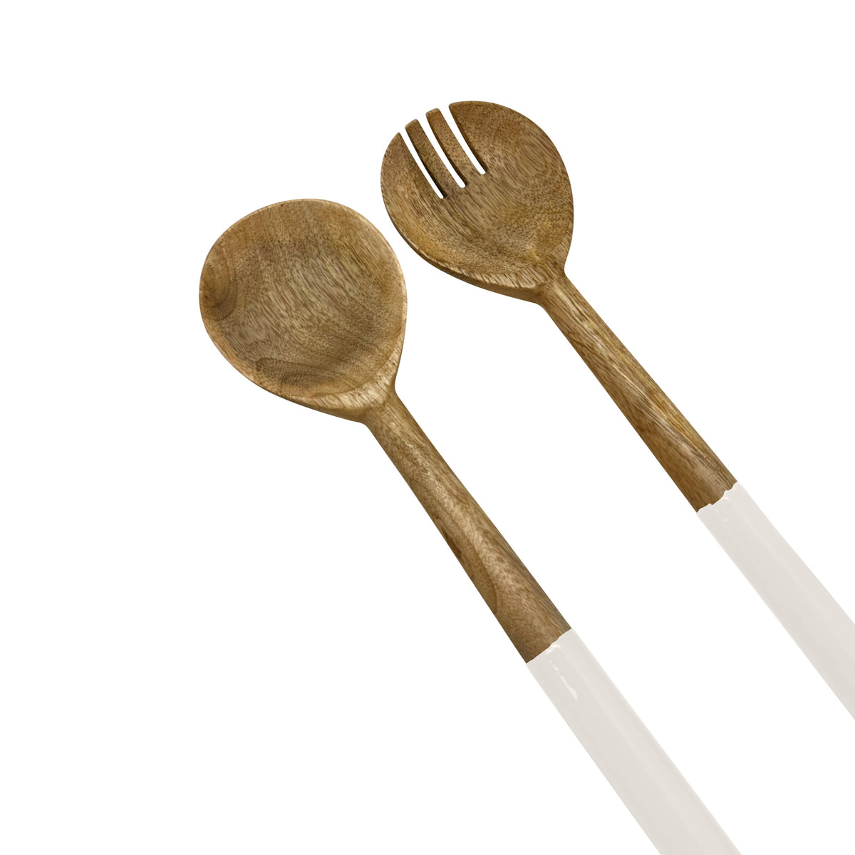 Corinne Salad Servers 30x7x3cm White & Natural