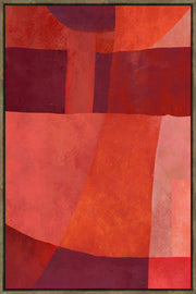 Eames Framed Canvas 60x90x4cm Red & Burgundy Multi