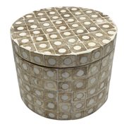 Elodie Pearl Small Circular Box 14x14x12cm Natural