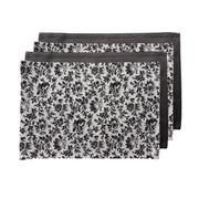 Floral Sonata Reversible Placemats Set of 4 33x48cm Charcoal