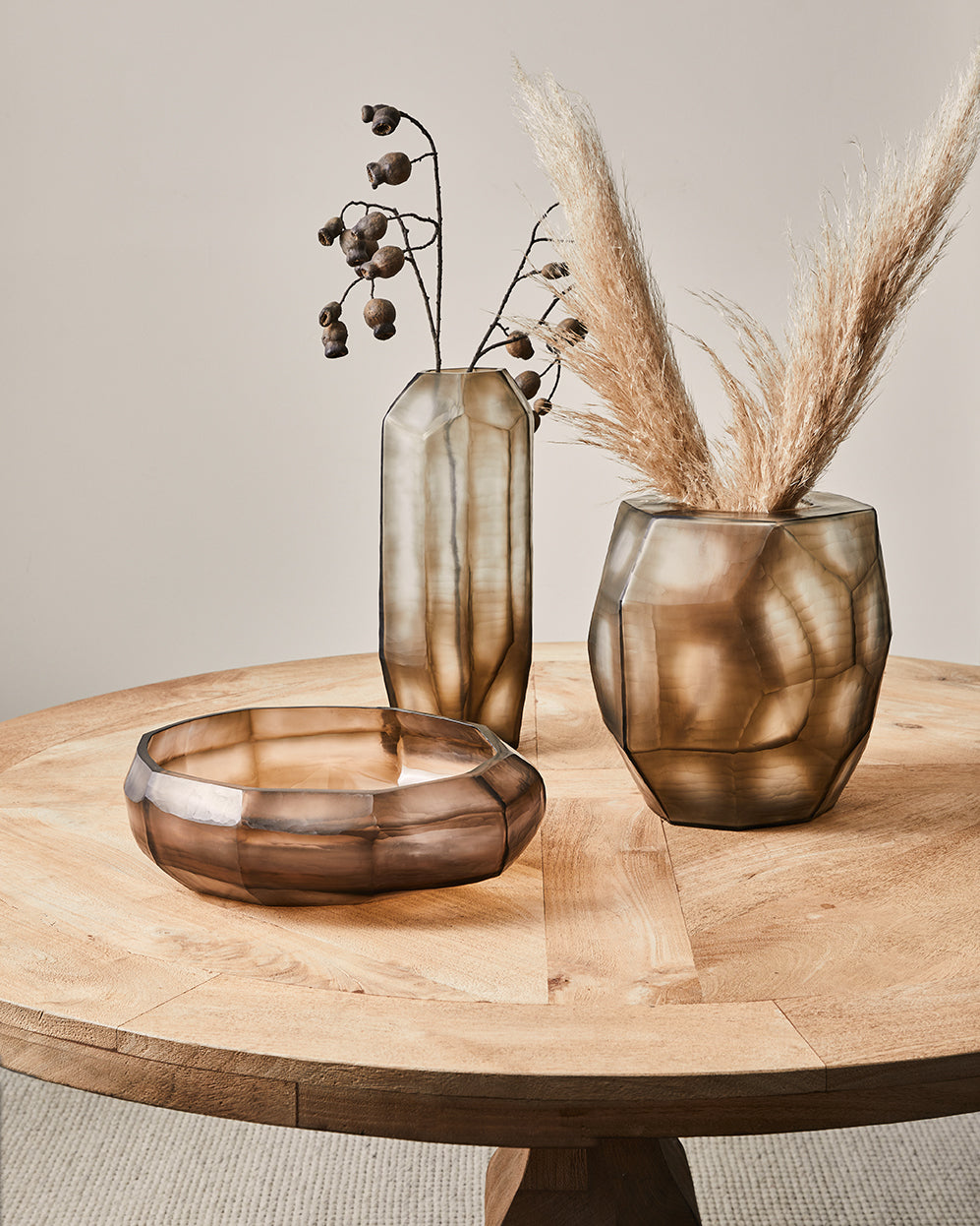 Sebastion Glass Bowl 39x11.5cm Smoke