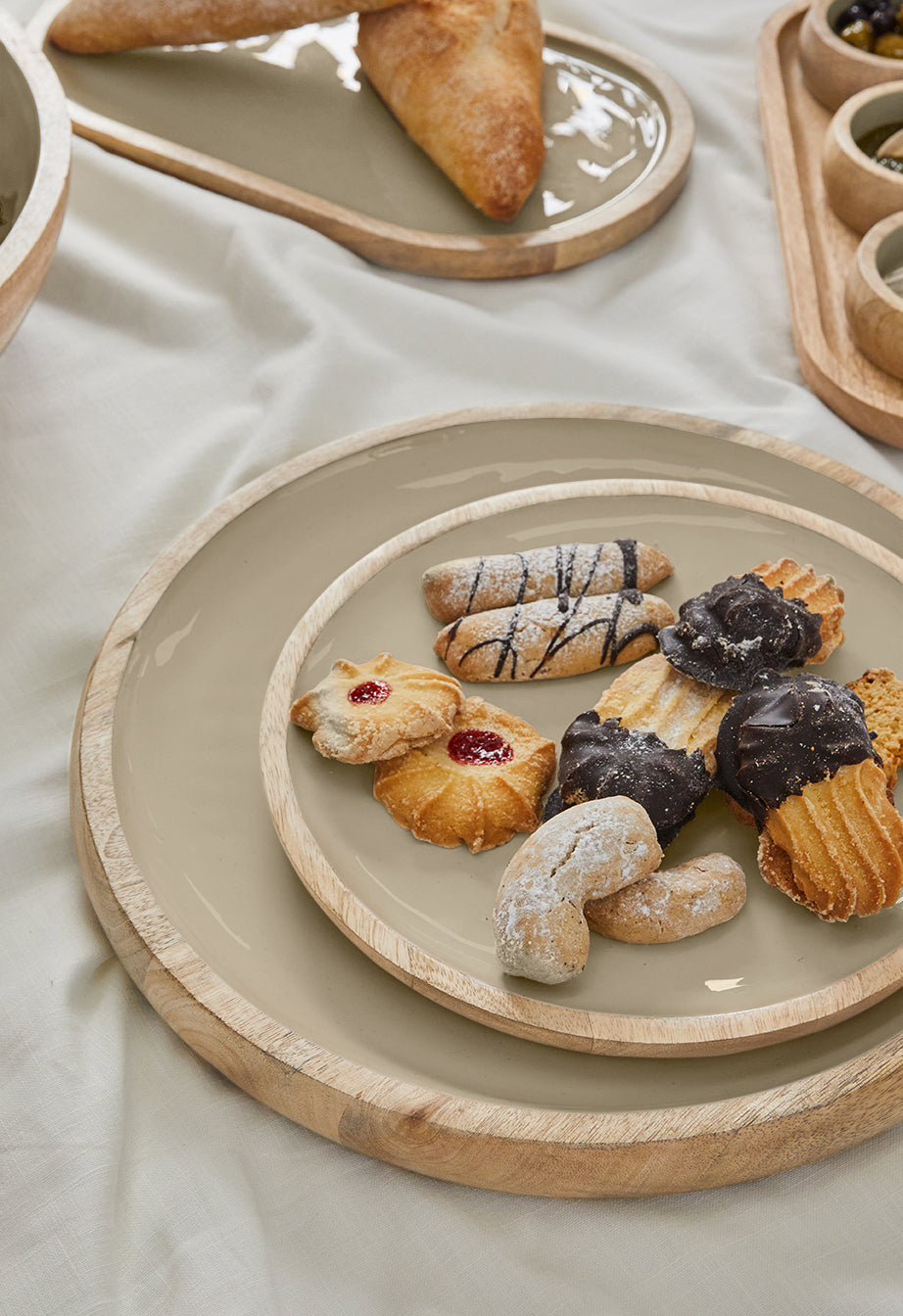 Corinne Circular Tray 35x3cm Light Taupe