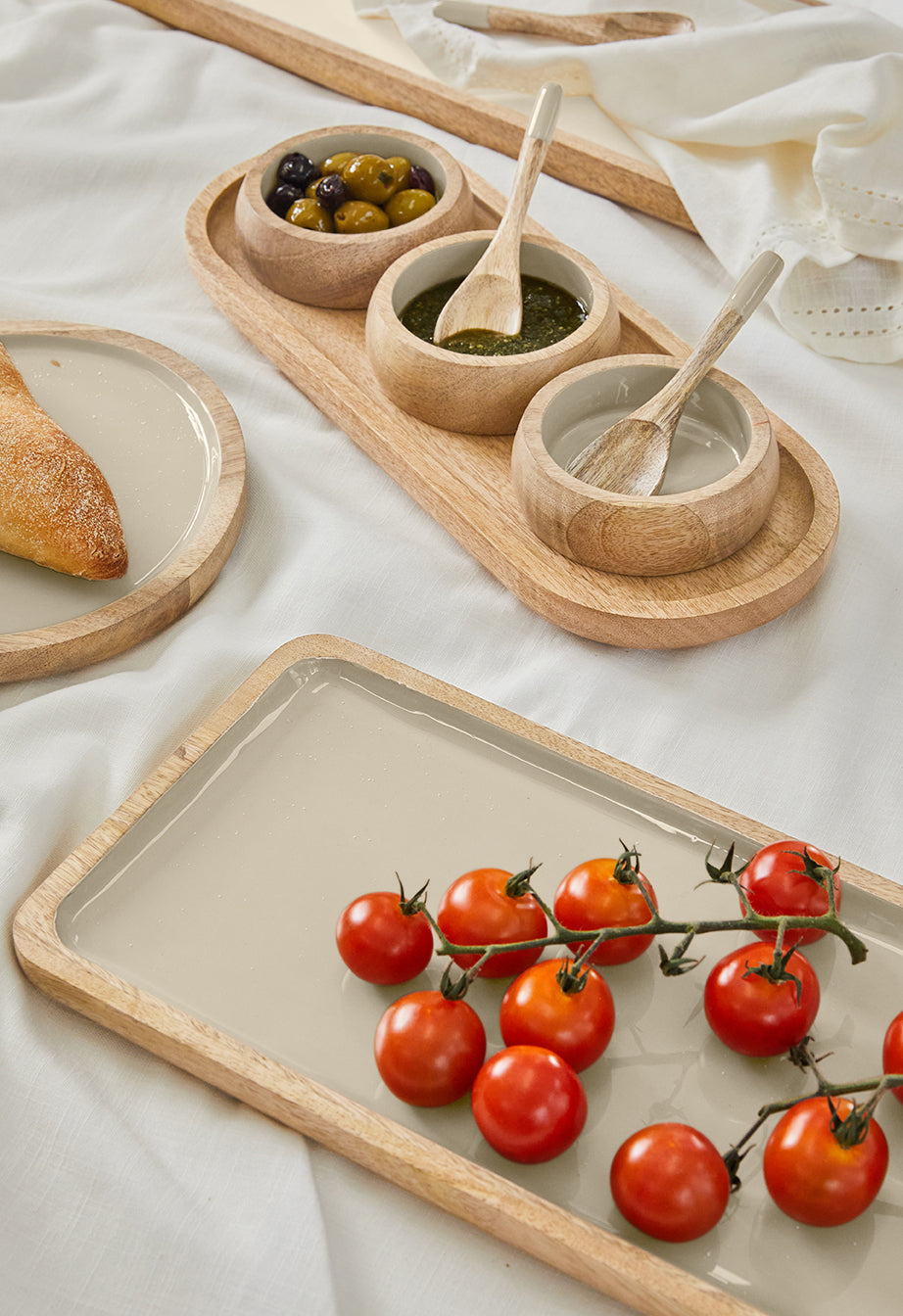 Corinne Rectangular Tray Large 60x18x2.5cm Light Taupe