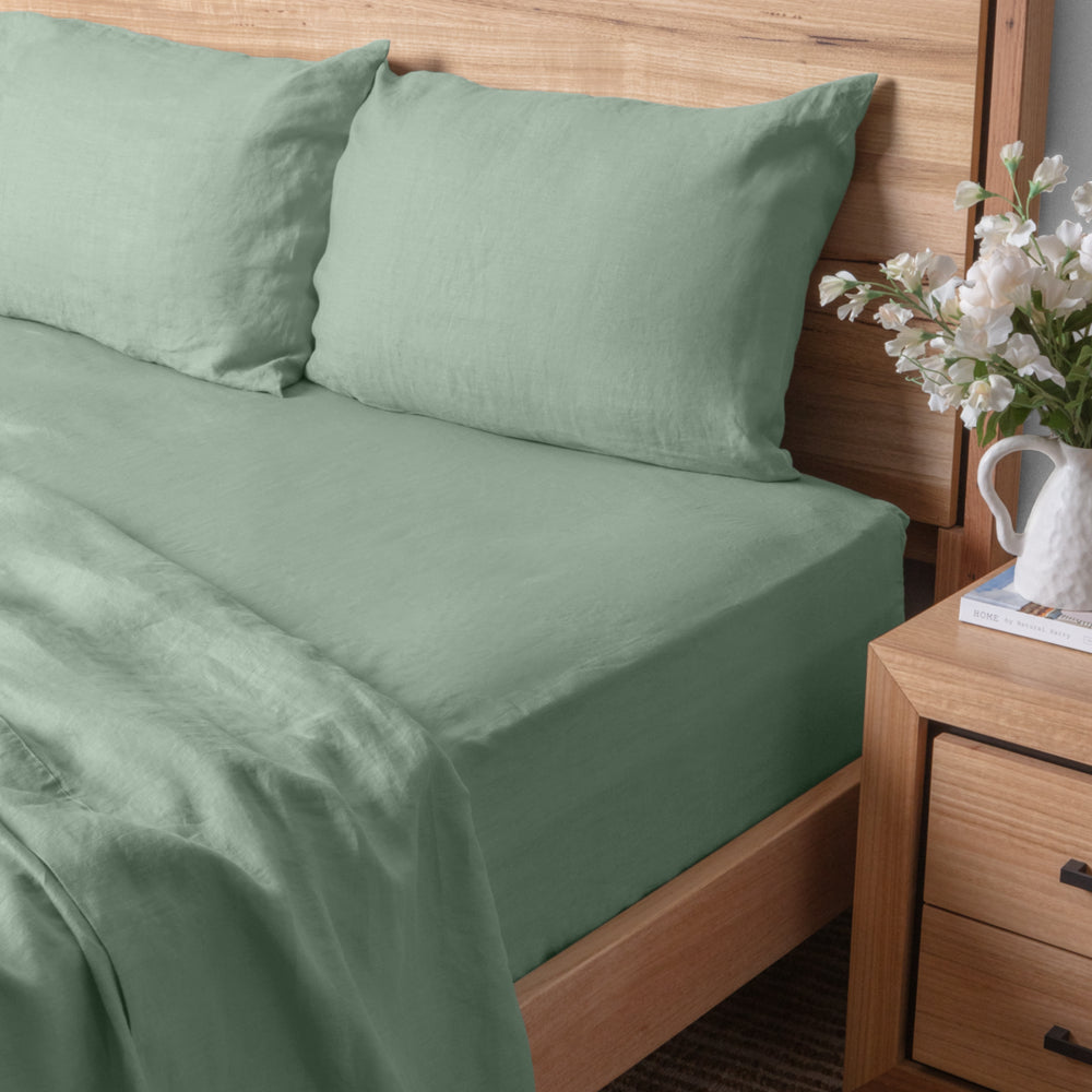 Linen Collection 2pk Pillowcases Mint