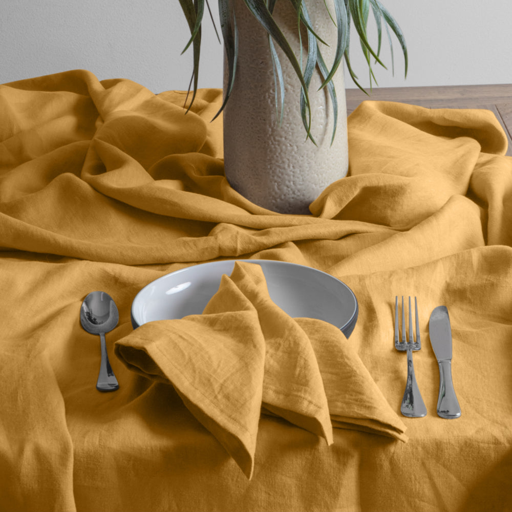 Linen Collection Tablecloth 150x270cm Honey