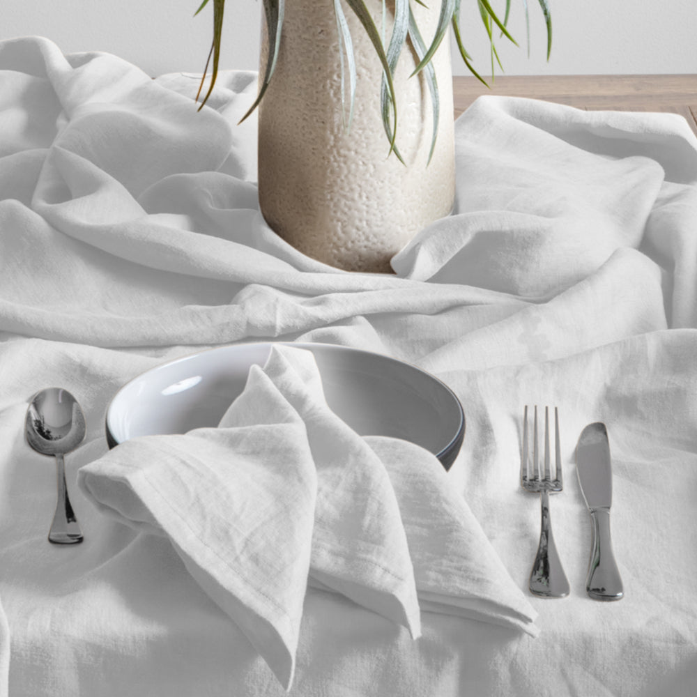 Linen Collection Tablecloth 150x270cm White