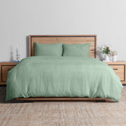 Linen Collection Queen Duvet Set Mint