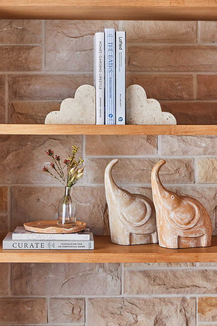 Mara Elephant Sculpture 21x12x28cm Whitewash