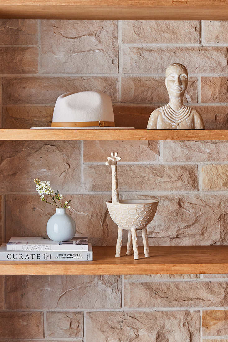 Mara Giraffe Bowl 21x16x33cm Whitewash