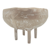Mara Round Bowl with Legs 18x17x13cm Whitewash