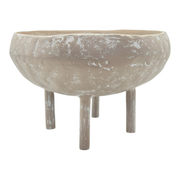 Mara Round Bowl with Legs 26x26x17cm Whitewash