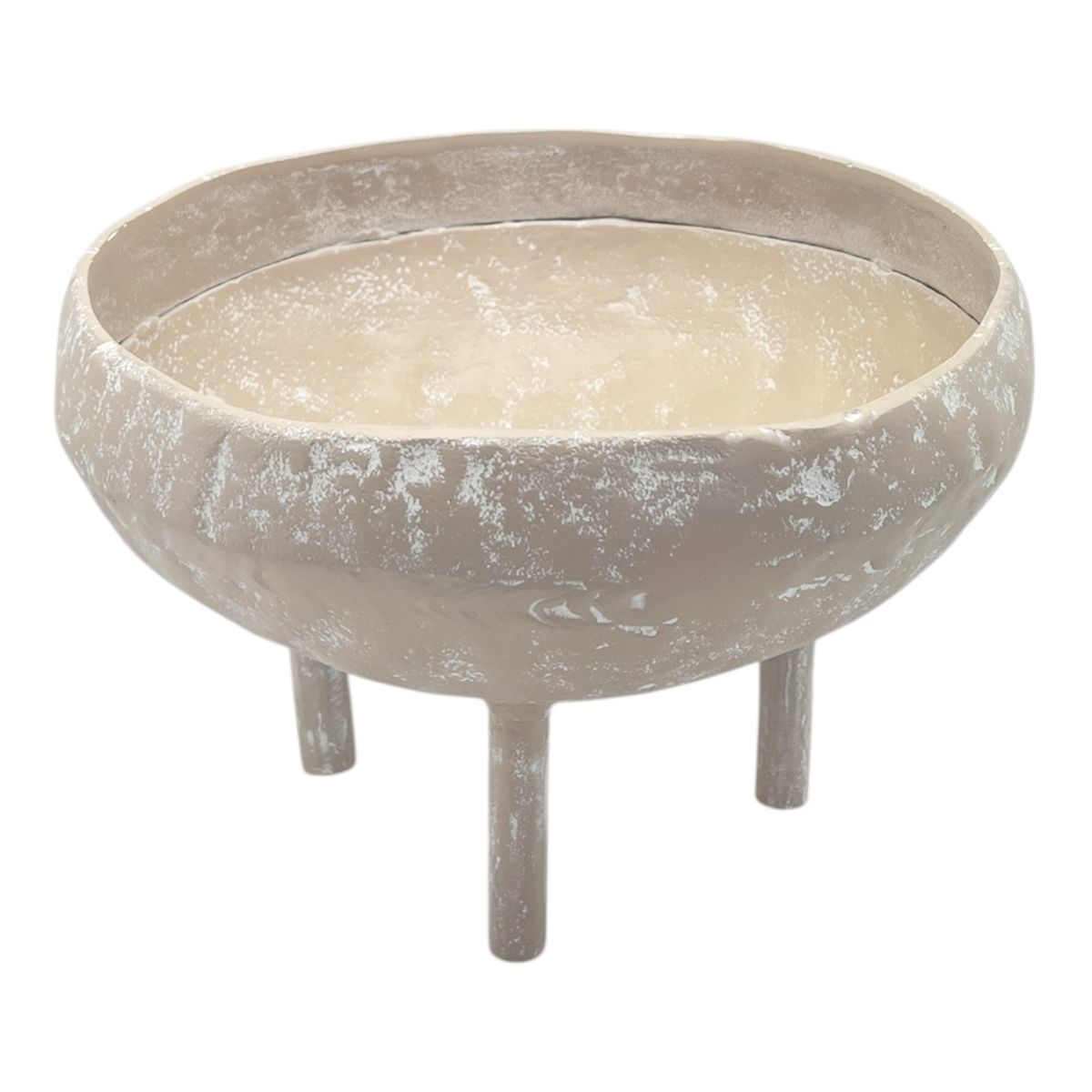Mara Round Bowl with Legs 18x17x13cm Whitewash
