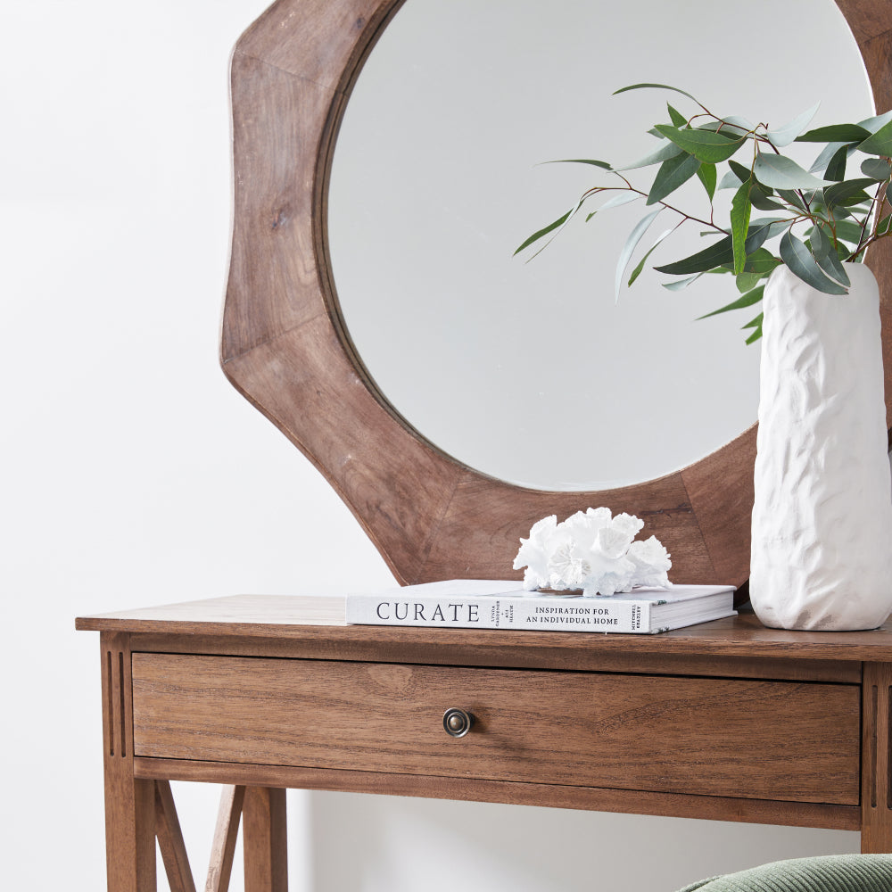 Nicole Mirror Round 80cm Natural