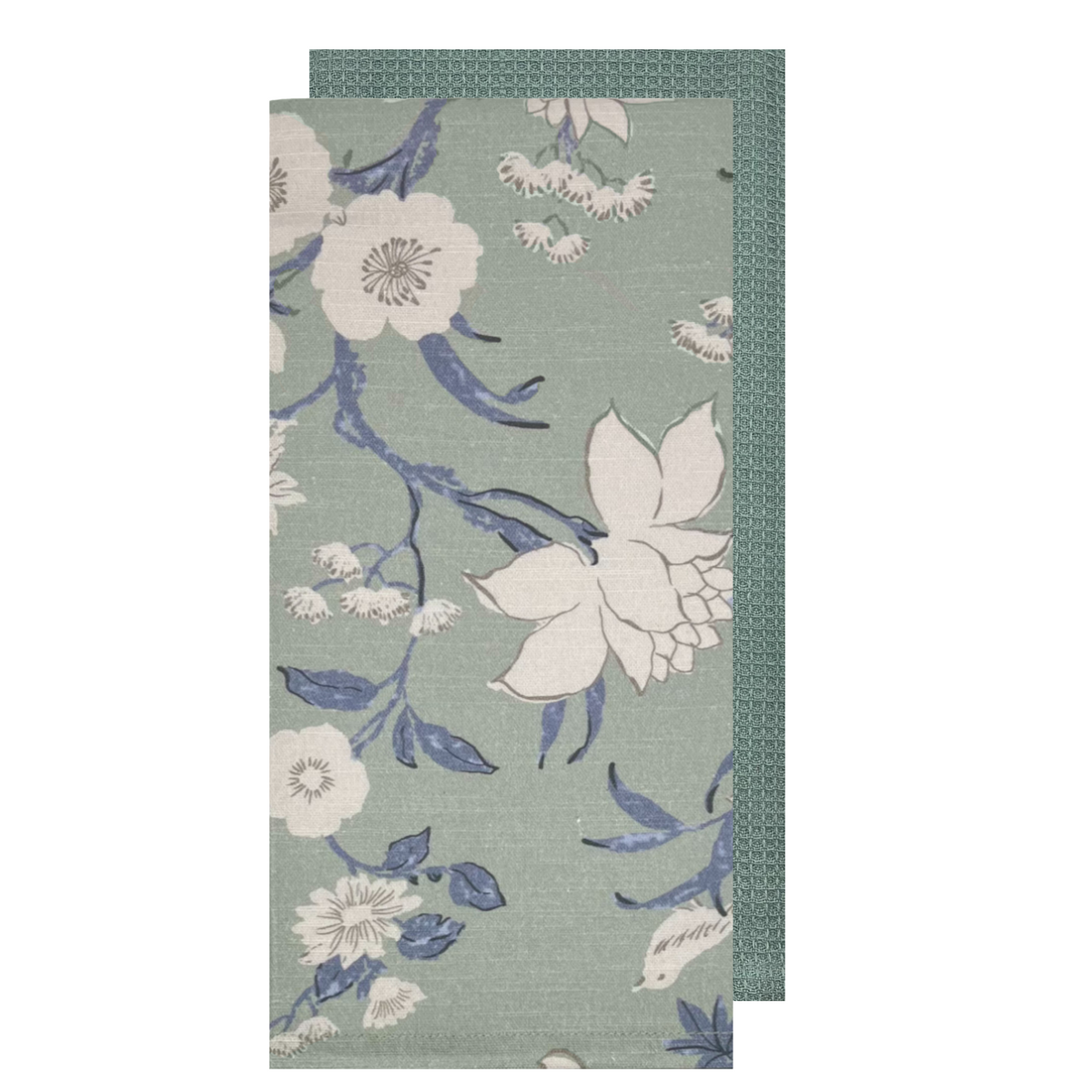 Nordhem 2 Pack Tea Towels 50x70x0.2cm Blue Grey Floral Multi