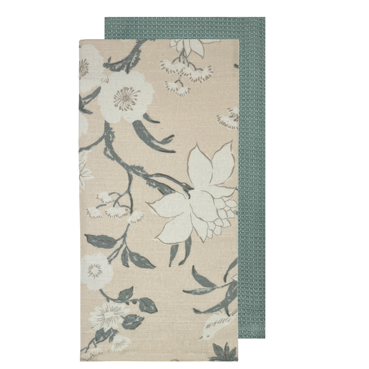 Nordhem 2 Pack Tea Towels 50x70x0.2cm Warm Beige Floral Multi