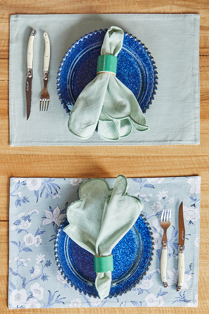 Nordhem Placemat Set of 4 33x48x0.2cm Blue Grey Floral Multi
