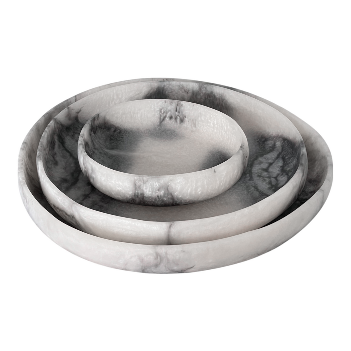 Orion Organic Resin Bowl 20x15.5x4.8cm Grey Stone Matt