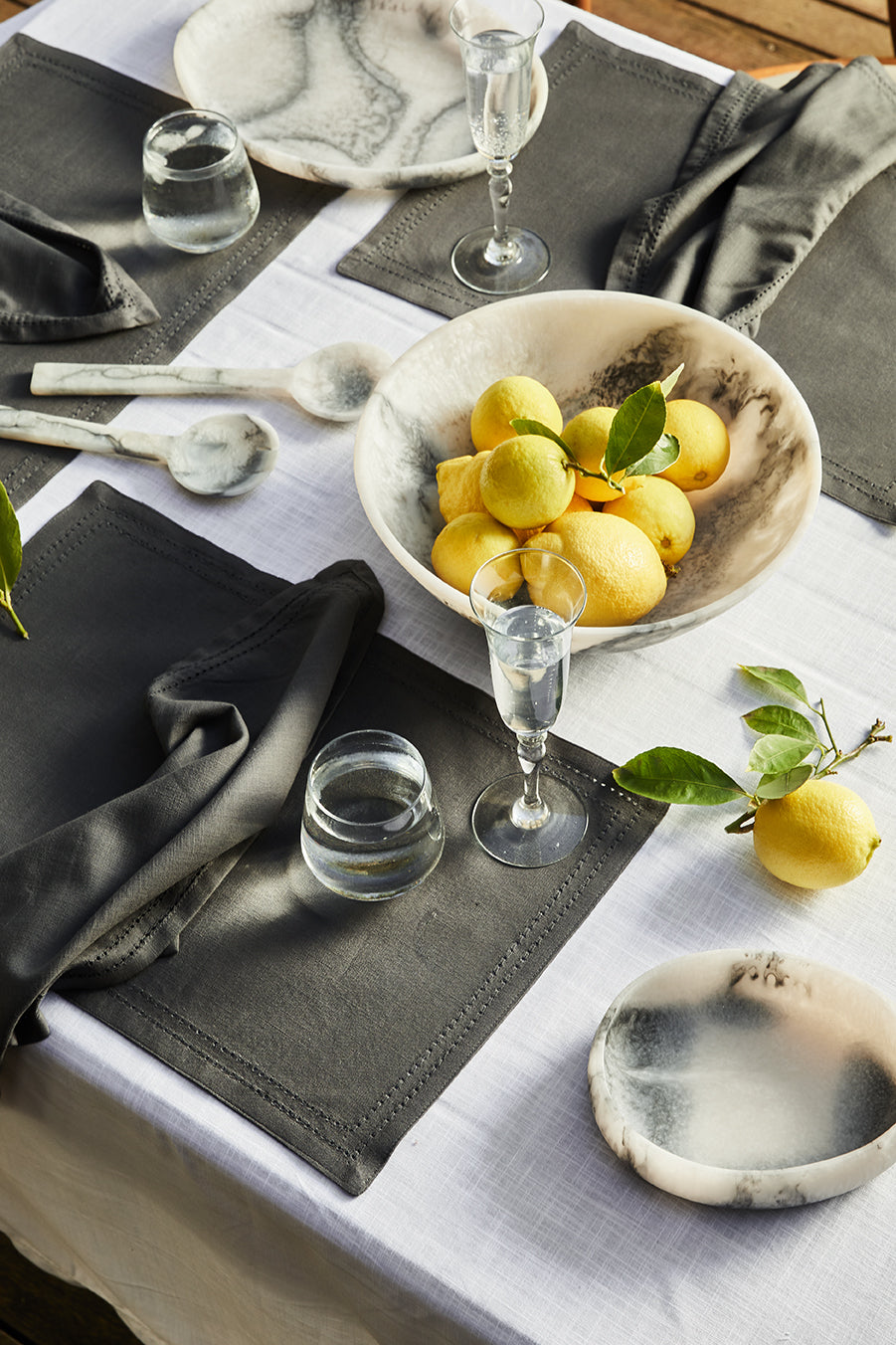 Orion Salad Server Pair 27x8x2cm Grey Stone Matt