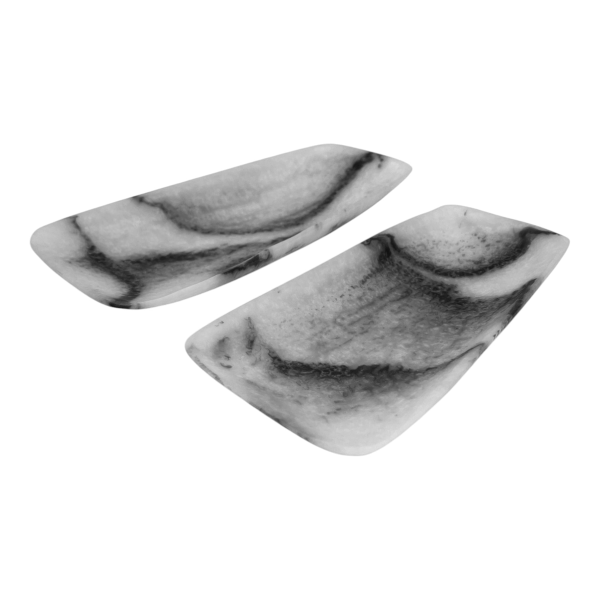 Orion Set of 2 Rectangular Trays 23x12.5x3.5cm Grey Stone Matt