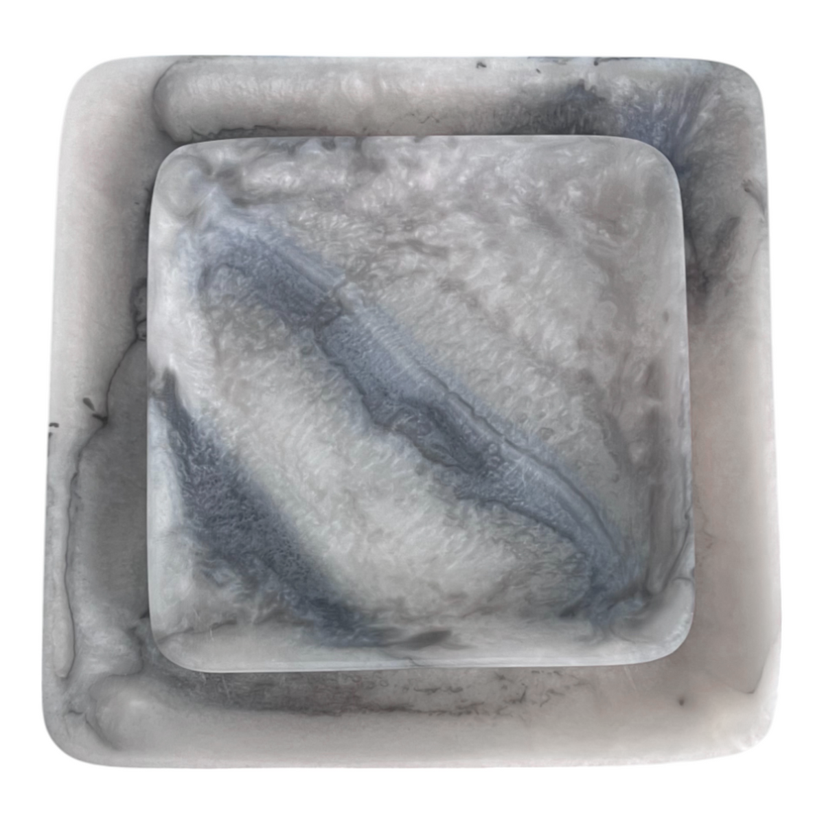 Orion Set of 2 Square Trays 20x20x2.5cm Grey Stone Matt