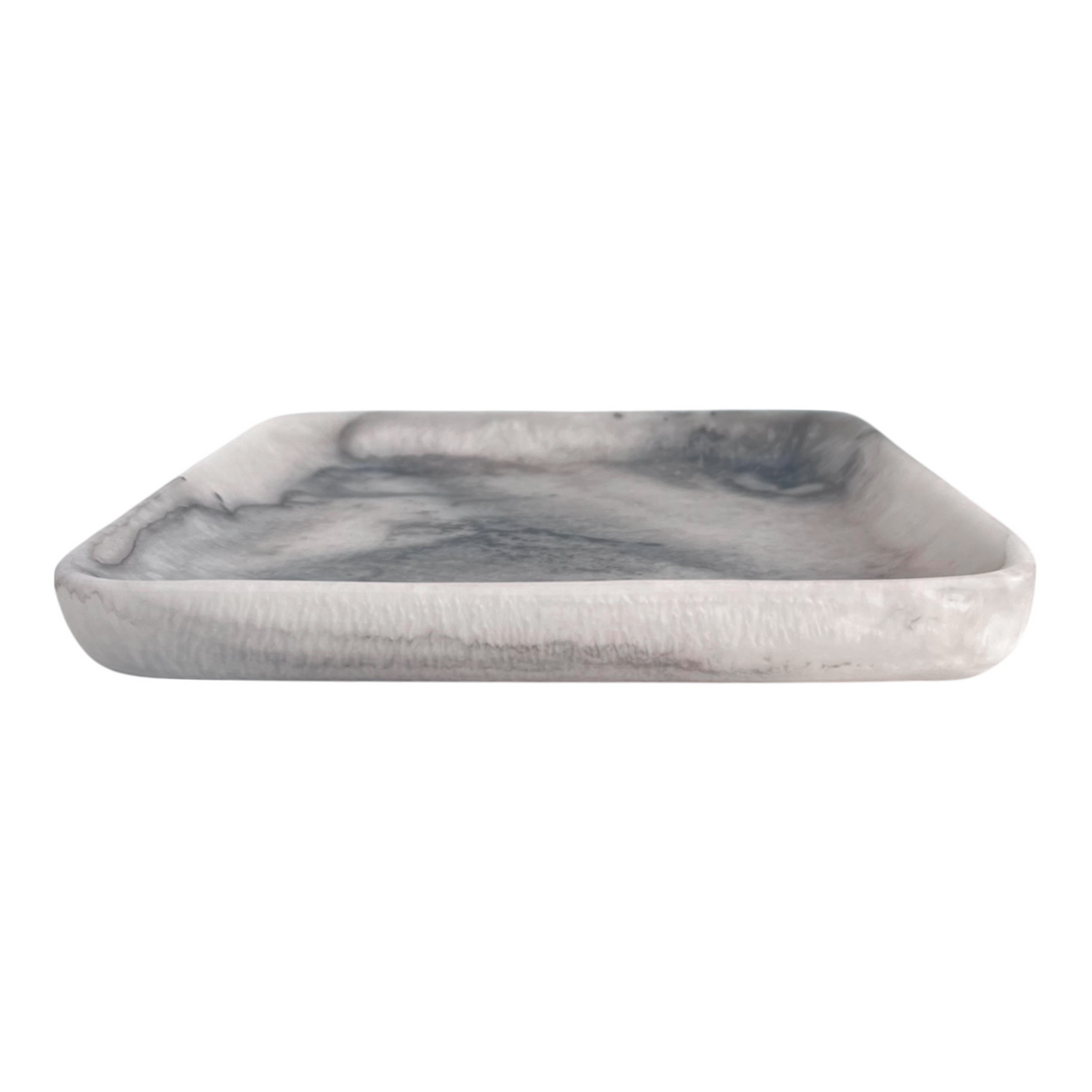 Orion Set of 2 Square Trays 20x20x2.5cm Grey Stone Matt