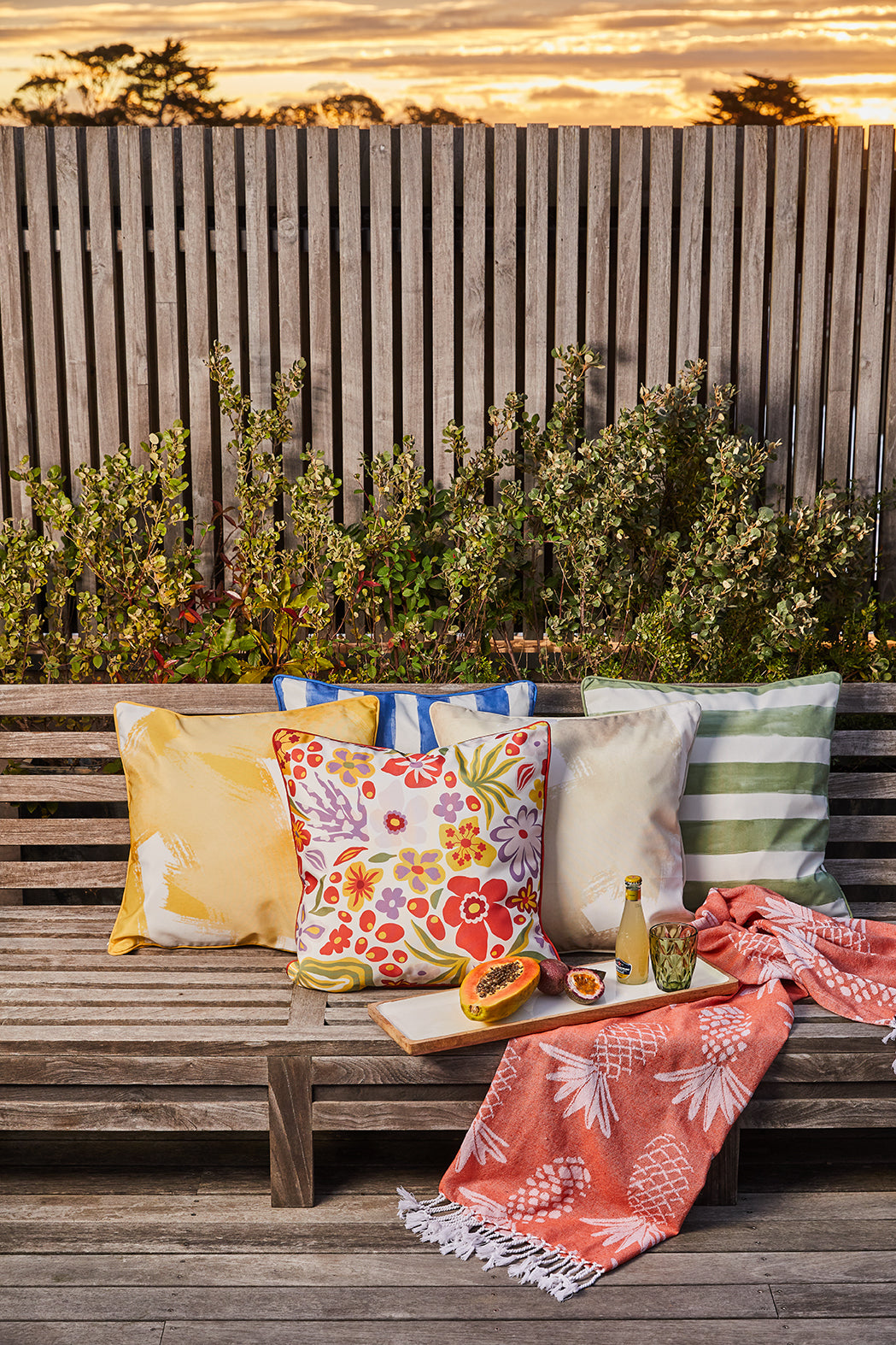 Radiance Outdoor Cushion 50x50x12cm Coral Multi