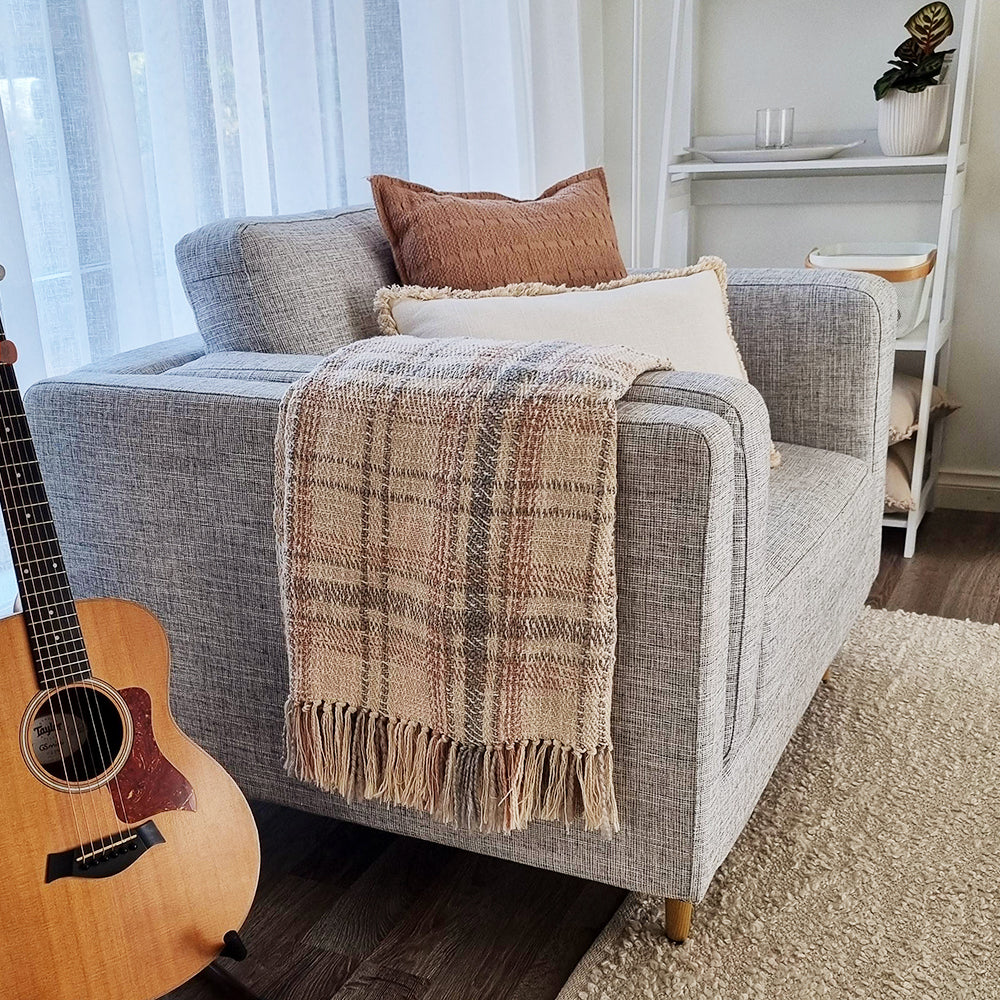 Rhiannon Throw 130x160cm Grey Beige Multi