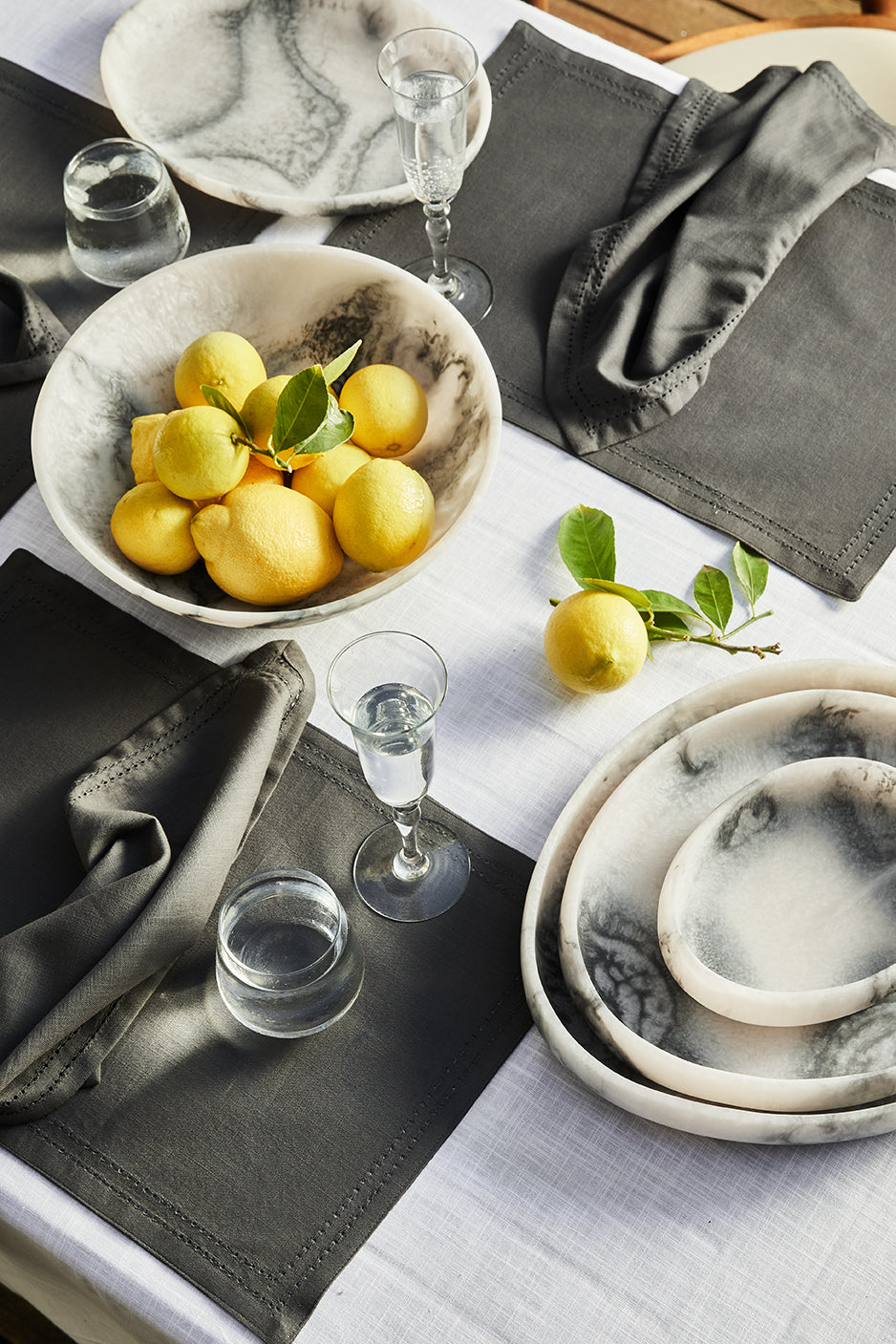 Simon Placemat Set of 4 33x48x0.2cm Charcoal