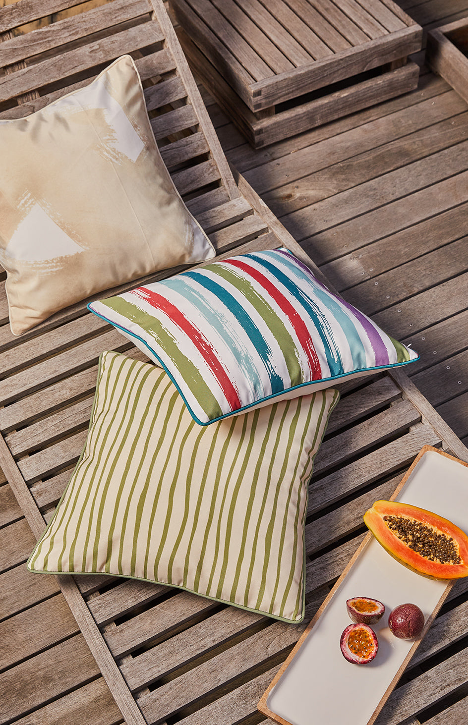 Tiana Outdoor Cushion 50x50x12cm Olive Multi