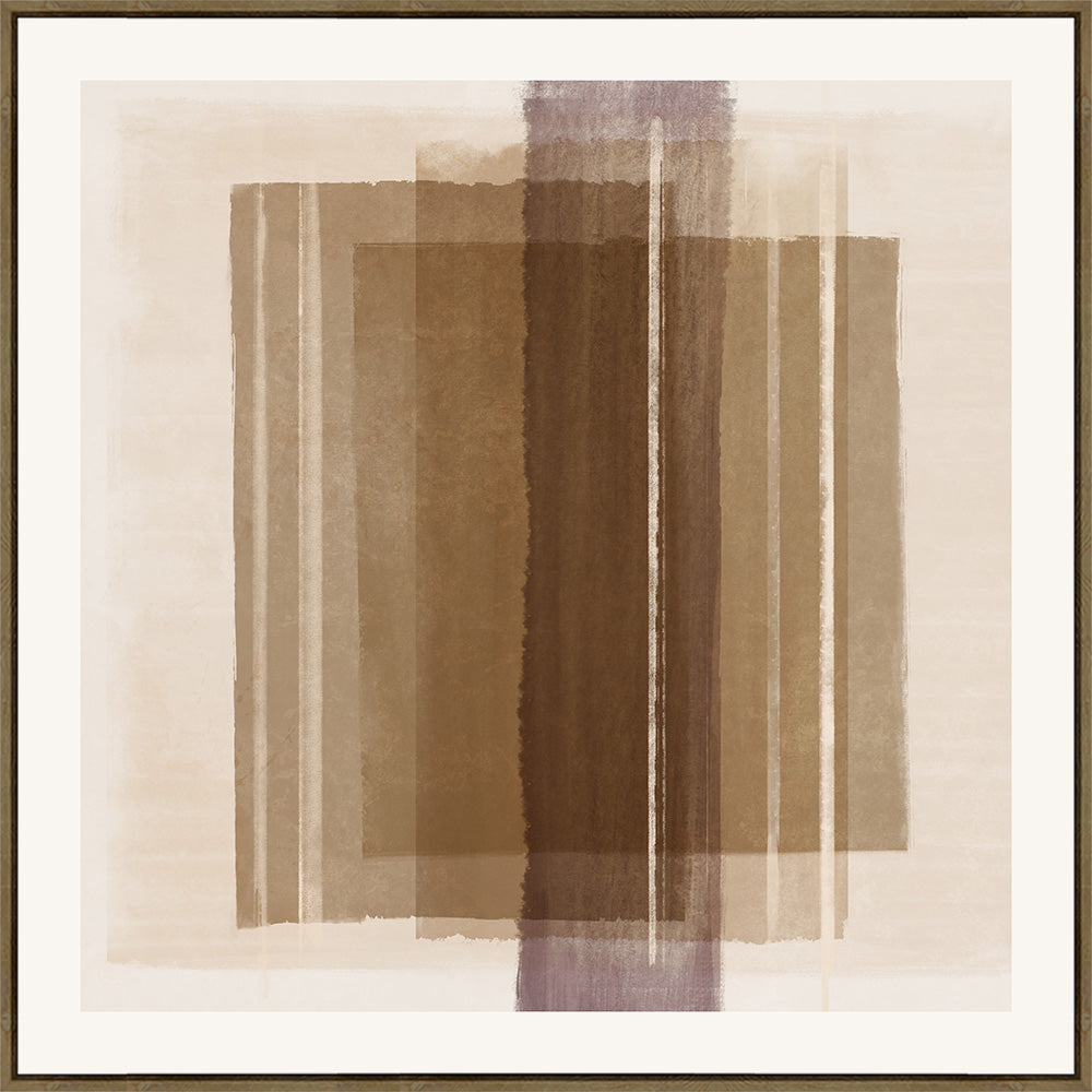 Transcendence Framed Canvas 80x80x4cm Brown and Beige Multi