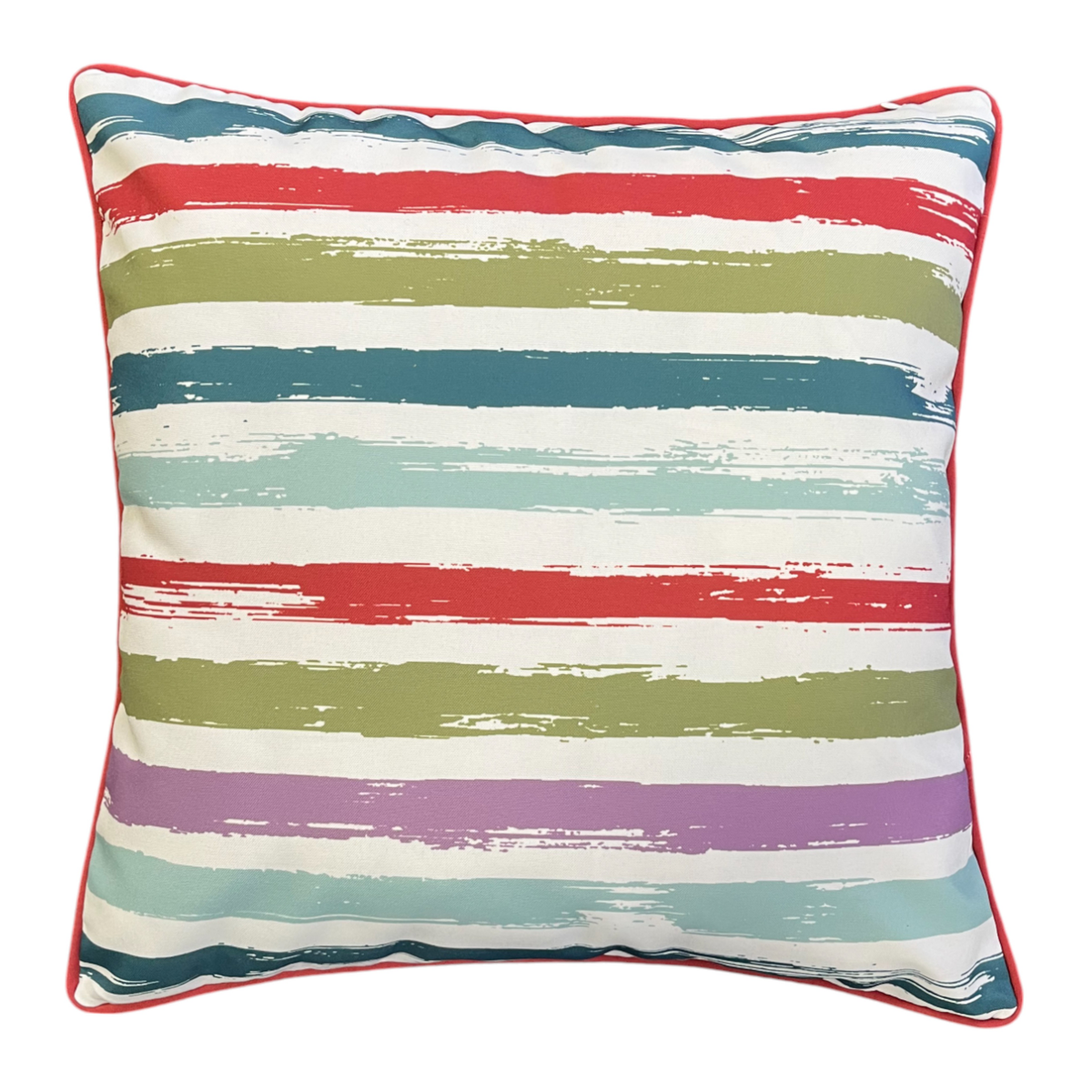 Wattle Outdoor Cushion 50x50x12cm Green & Red Multi